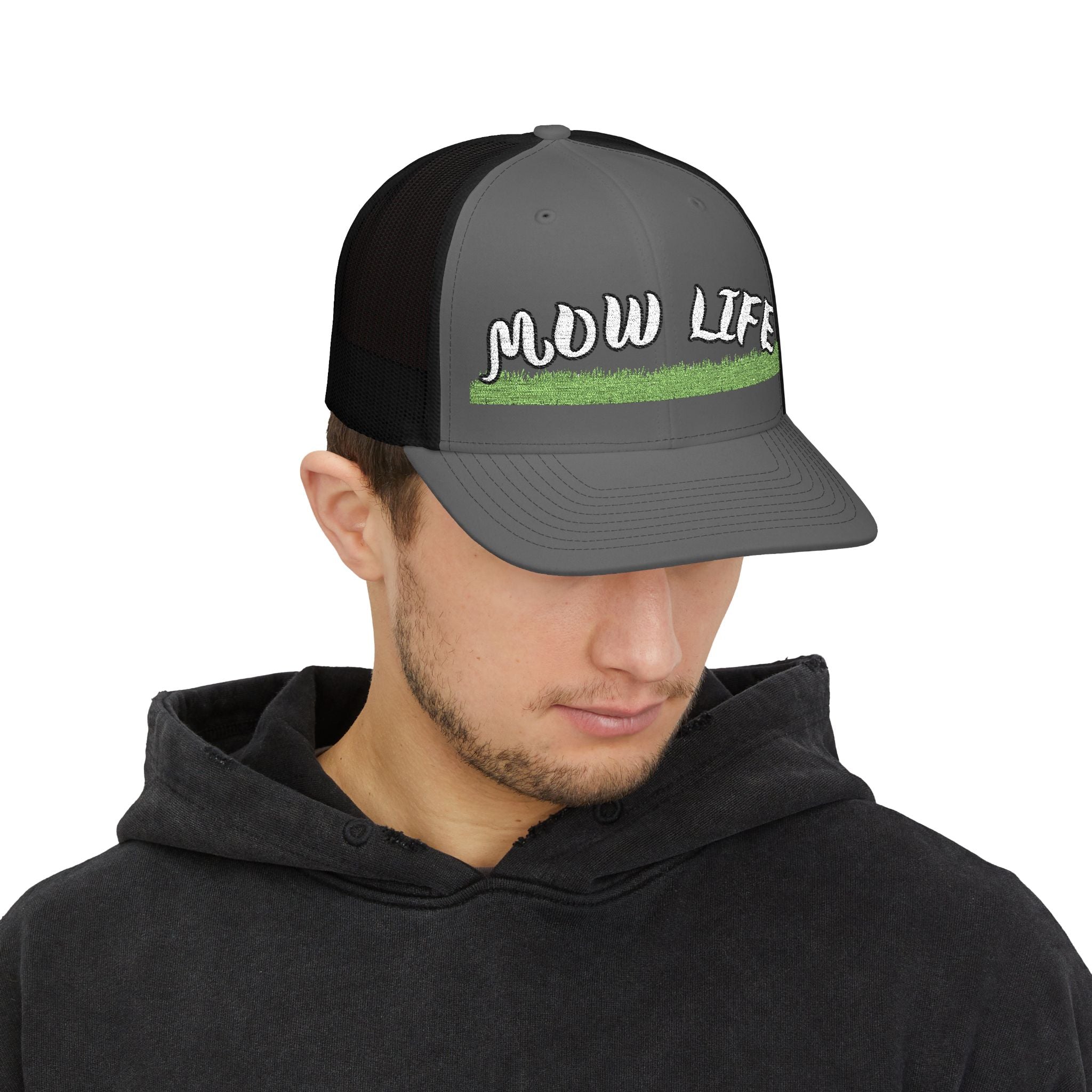 Mow Life Trucker Cap - 'MOW LIFE' Lawn Care Snapback Hat