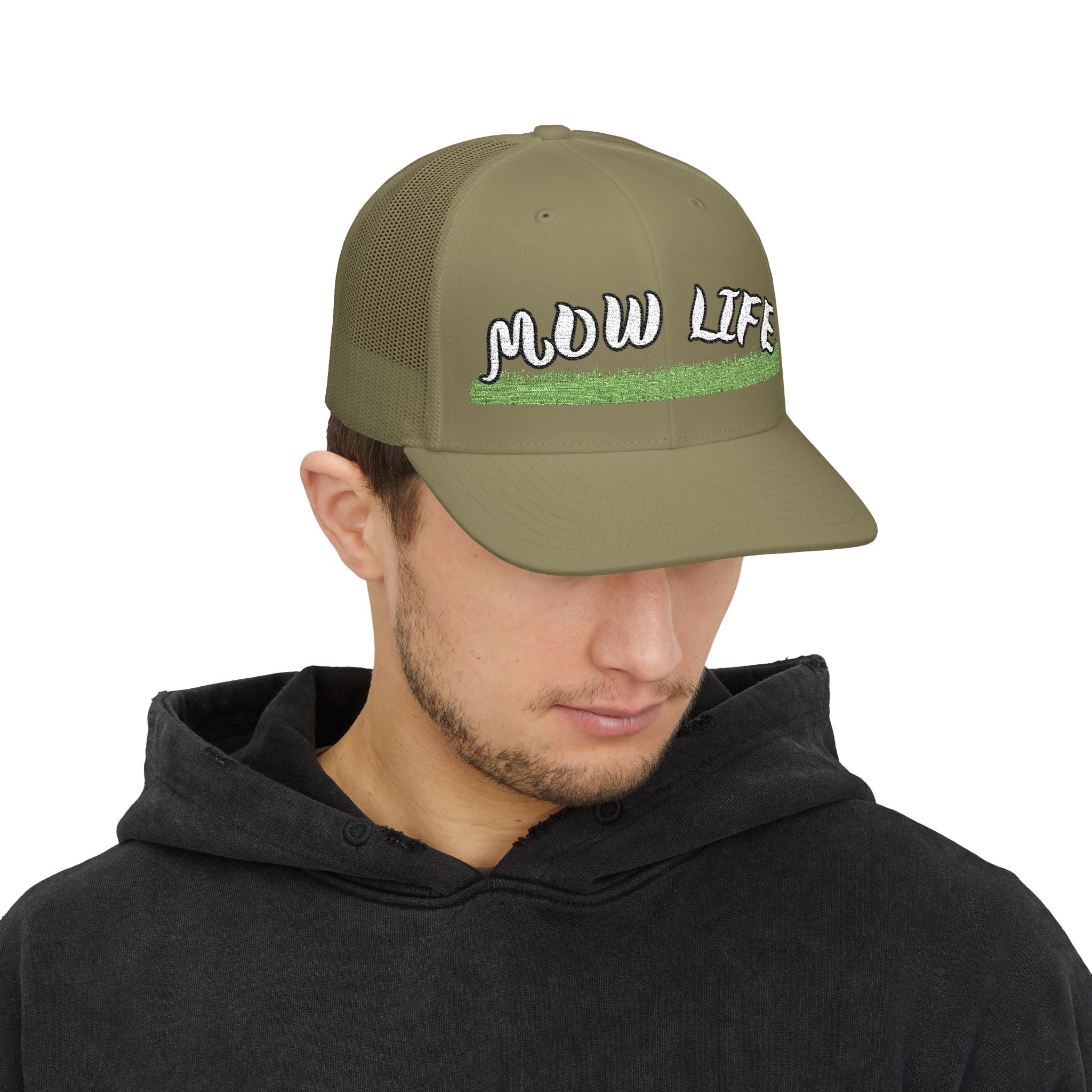 Mow Life Trucker Cap - 'MOW LIFE' Lawn Care Snapback Hat