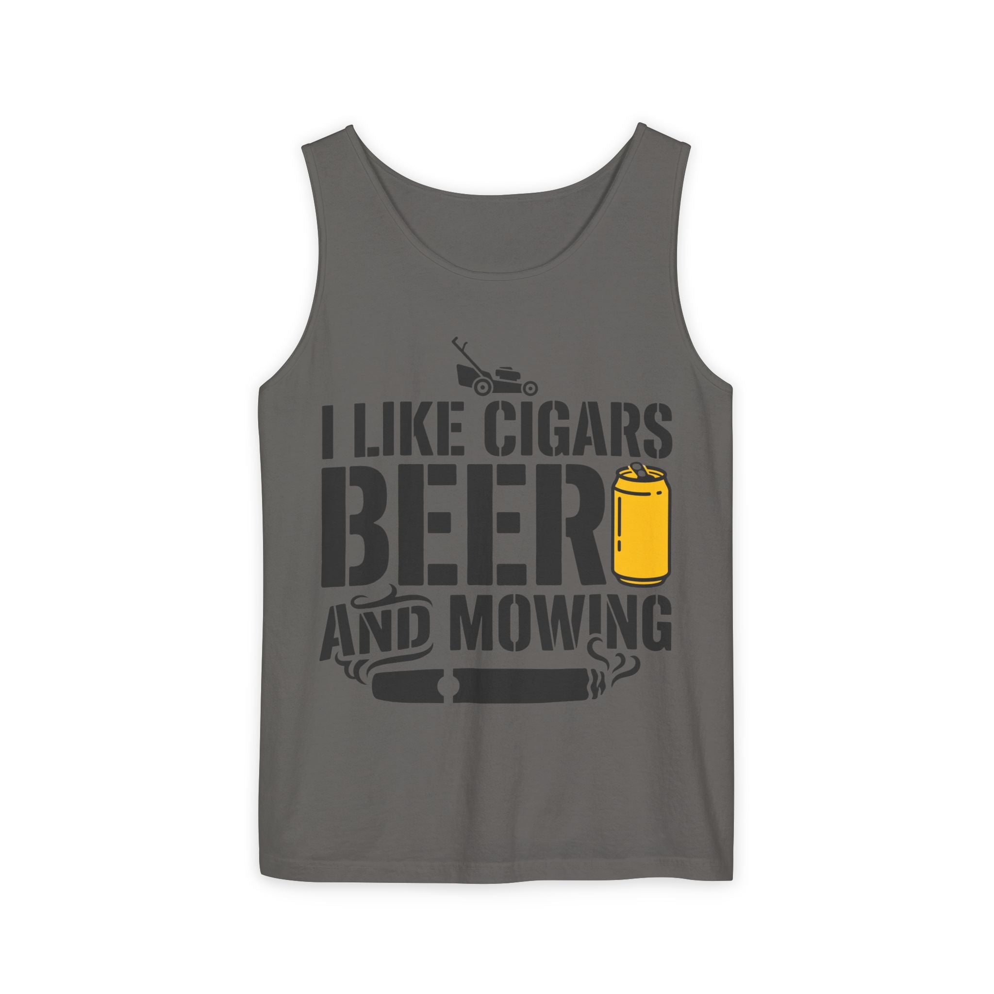 Cigar, Beer & Mowing Tank Top – I Like Cigars, Beer and Mowing Graphic Tank