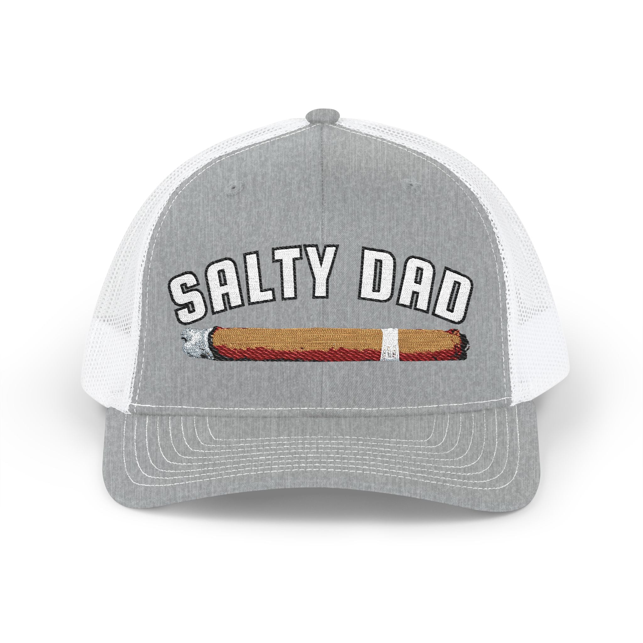 Salty Dad Trucker Hat — Retro Cigar Snapback Cap