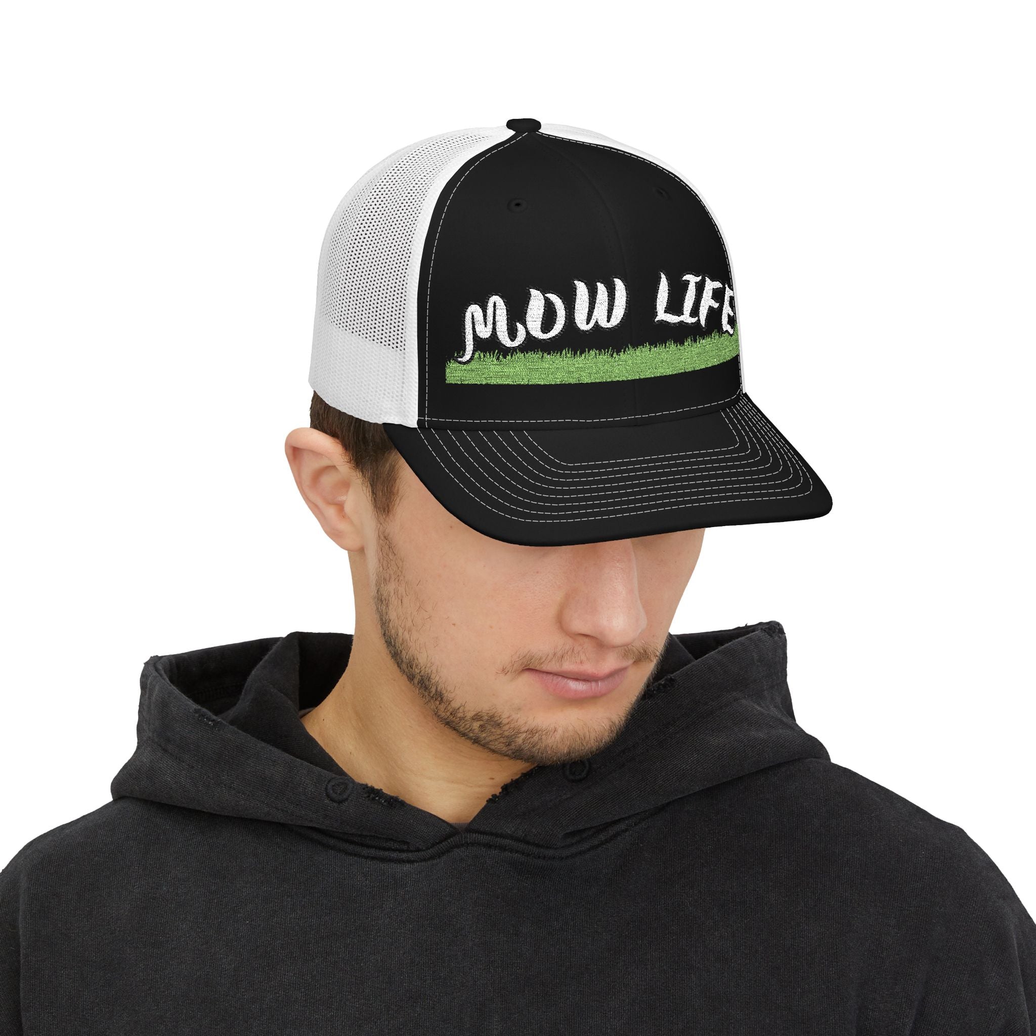 Mow Life Trucker Cap - 'MOW LIFE' Lawn Care Snapback Hat