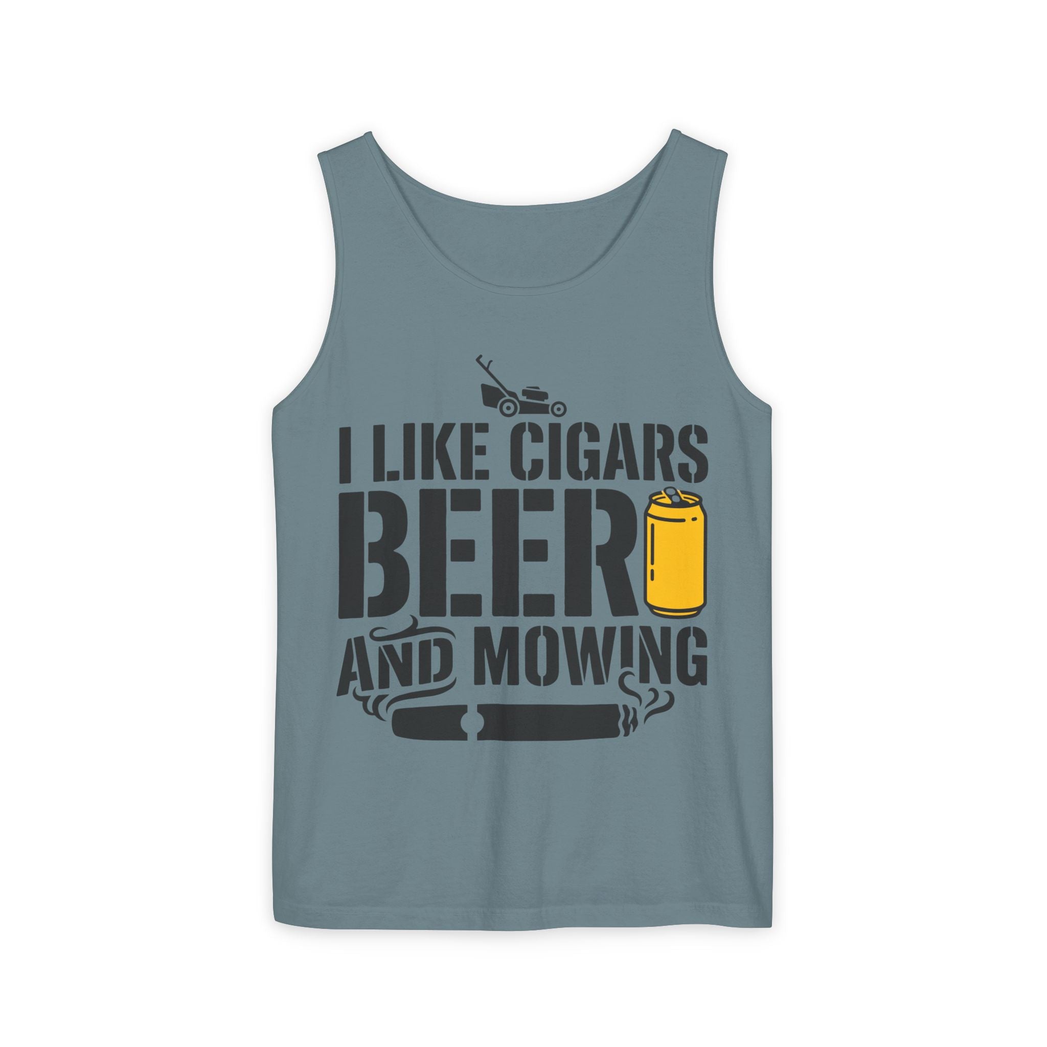 Cigar, Beer & Mowing Tank Top – I Like Cigars, Beer and Mowing Graphic Tank