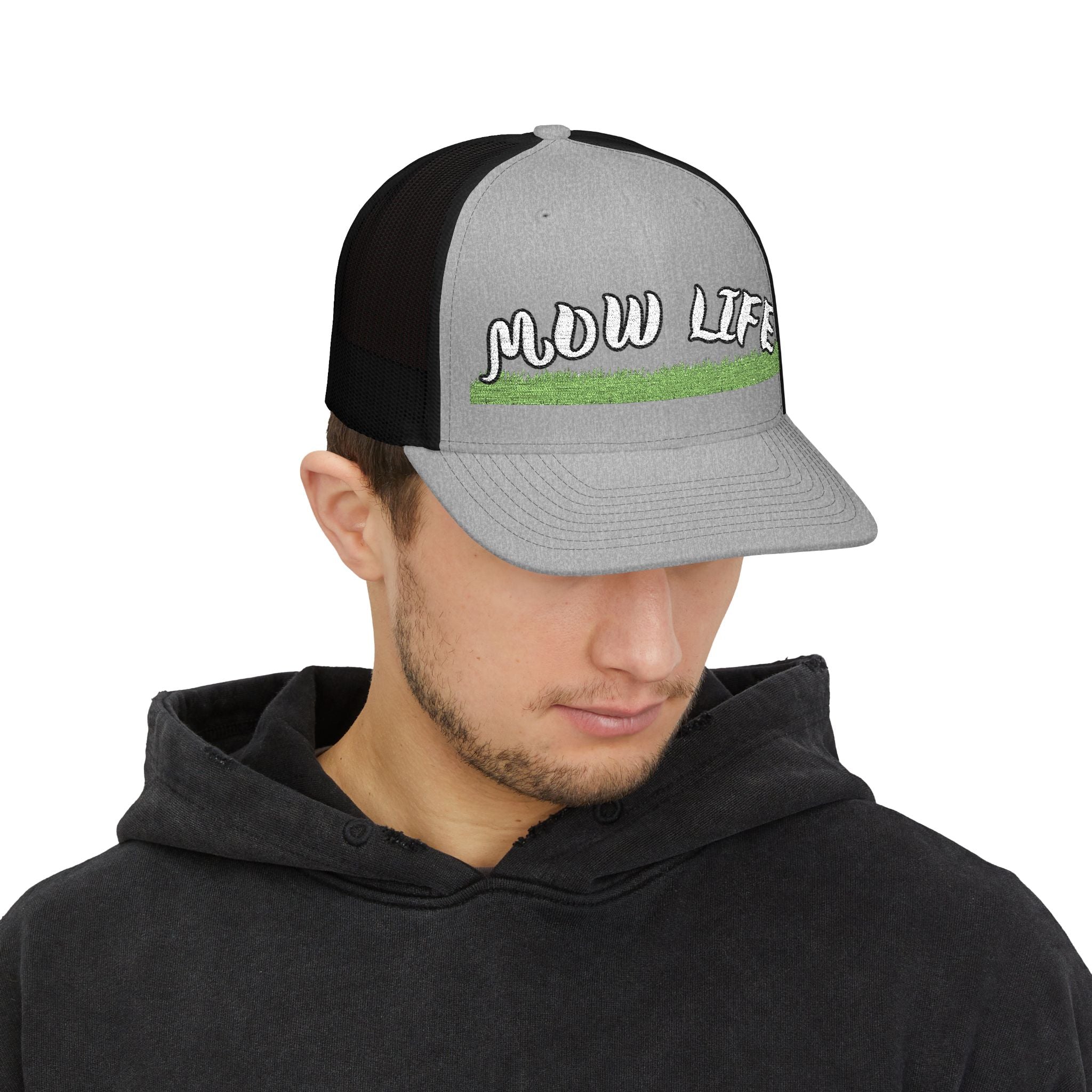 Mow Life Trucker Cap - 'MOW LIFE' Lawn Care Snapback Hat