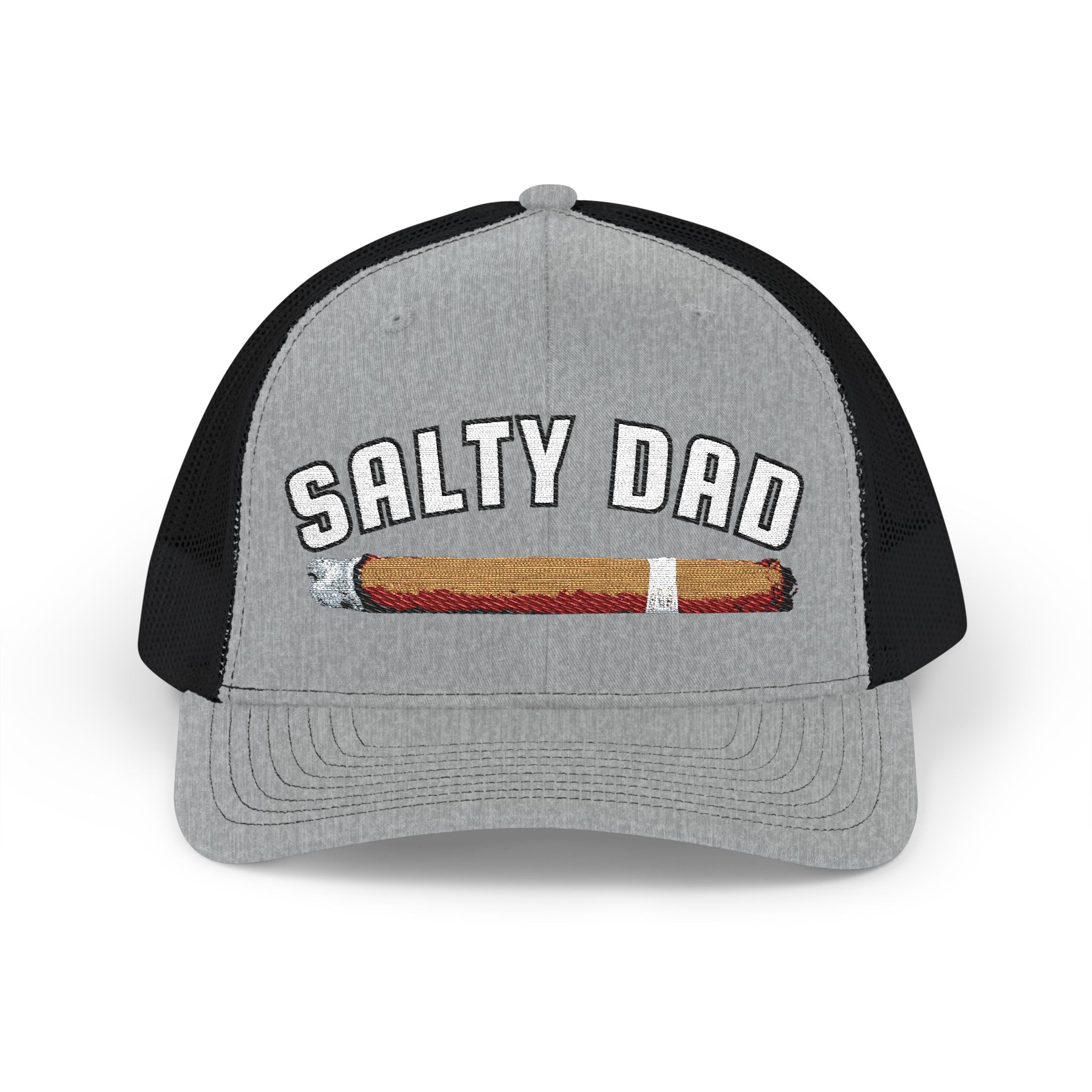 Salty Dad Trucker Hat — Retro Cigar Snapback Cap